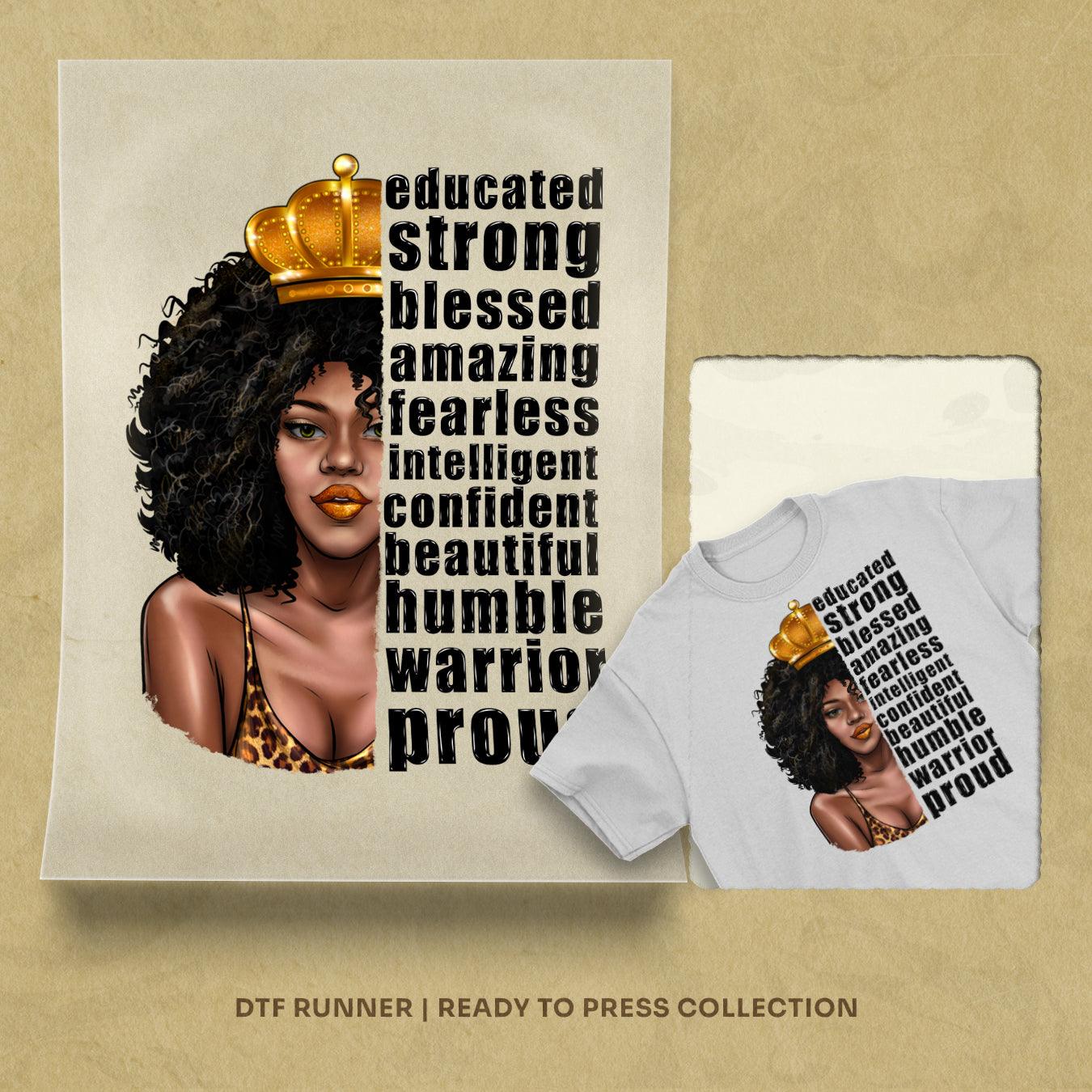 Afro Diva  dtf transfer prints