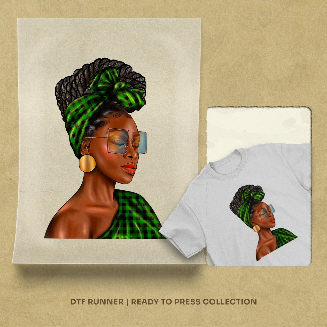 Afro Woman dtf transfer sheets