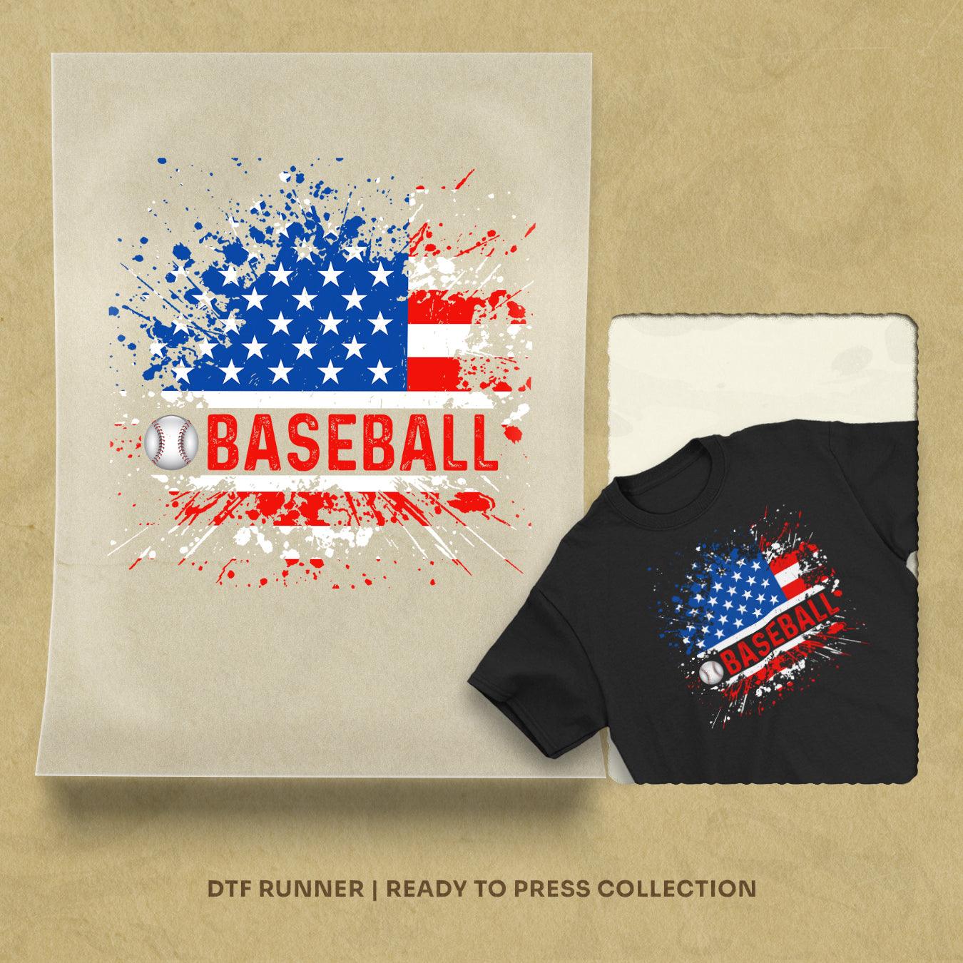 American Flag Baseball tee design