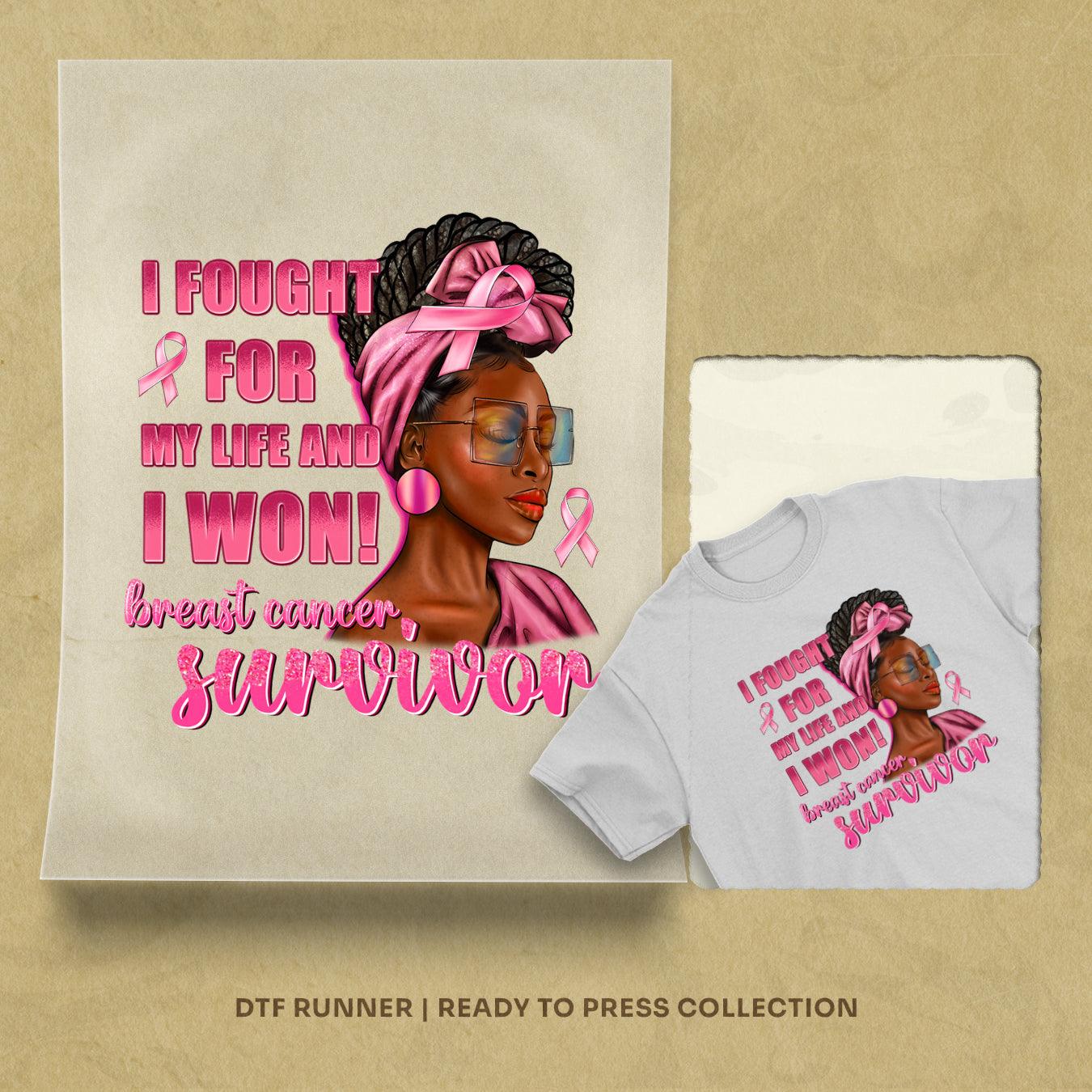 Breast Cancer Survivor Afro Fashion Woman dtf heat transfers