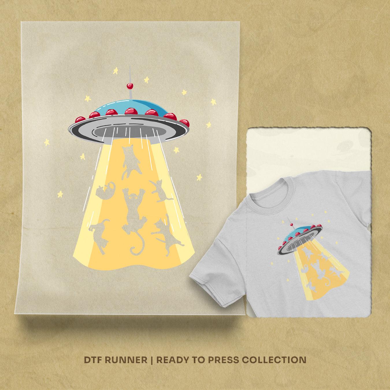 Cats Spaceship direct to film transfer