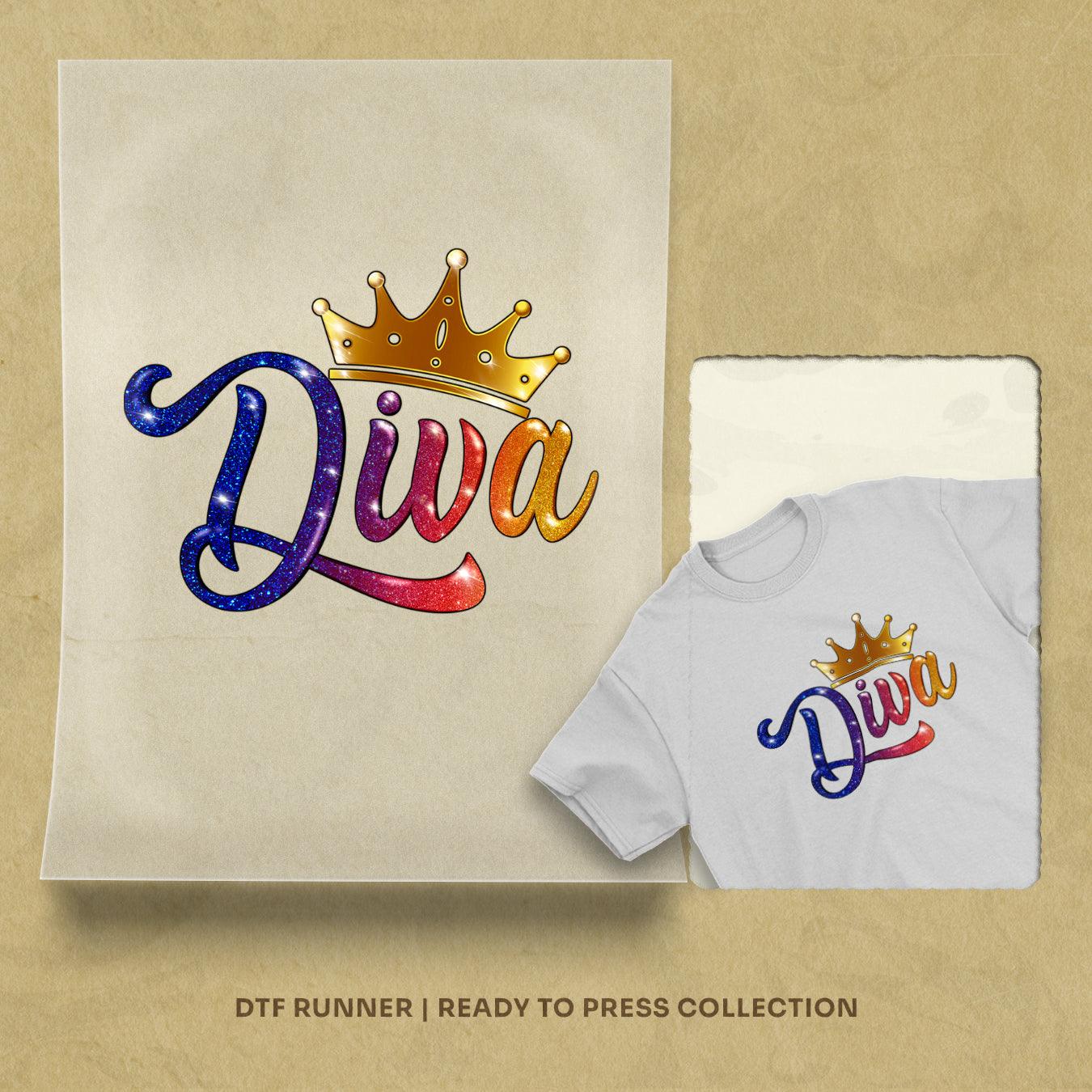 Diva With Crown dtf transfer prints
