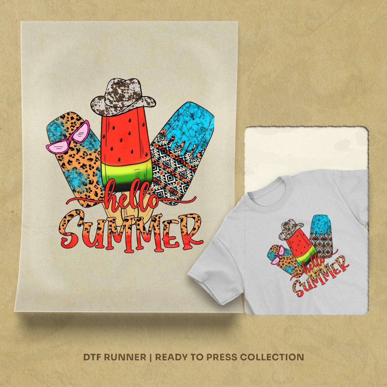 Hello Summer Popsicles Dtf Heat Transfers