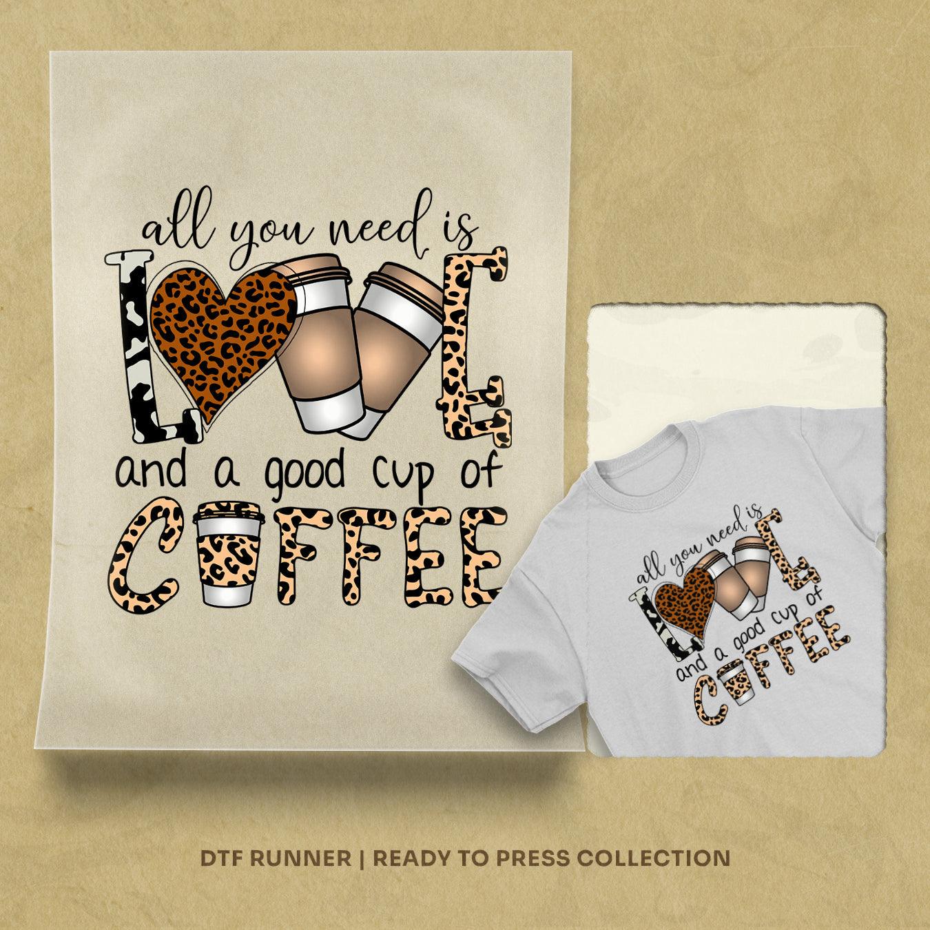 Love Coffee dtf heat transfers