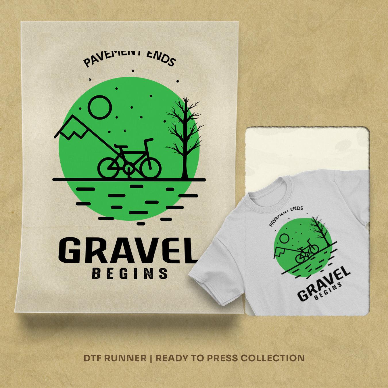 Pavement Ends Gravel Begins direct to film transfer