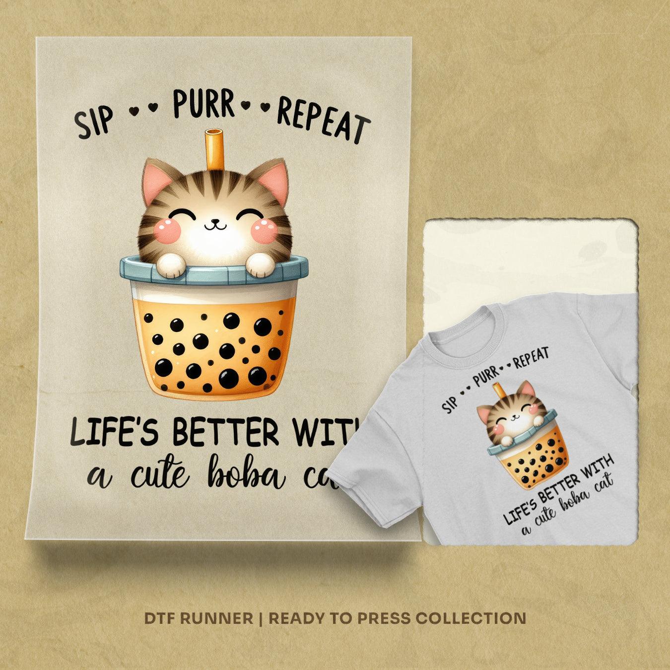 Purr Repeat dtf heat transfers