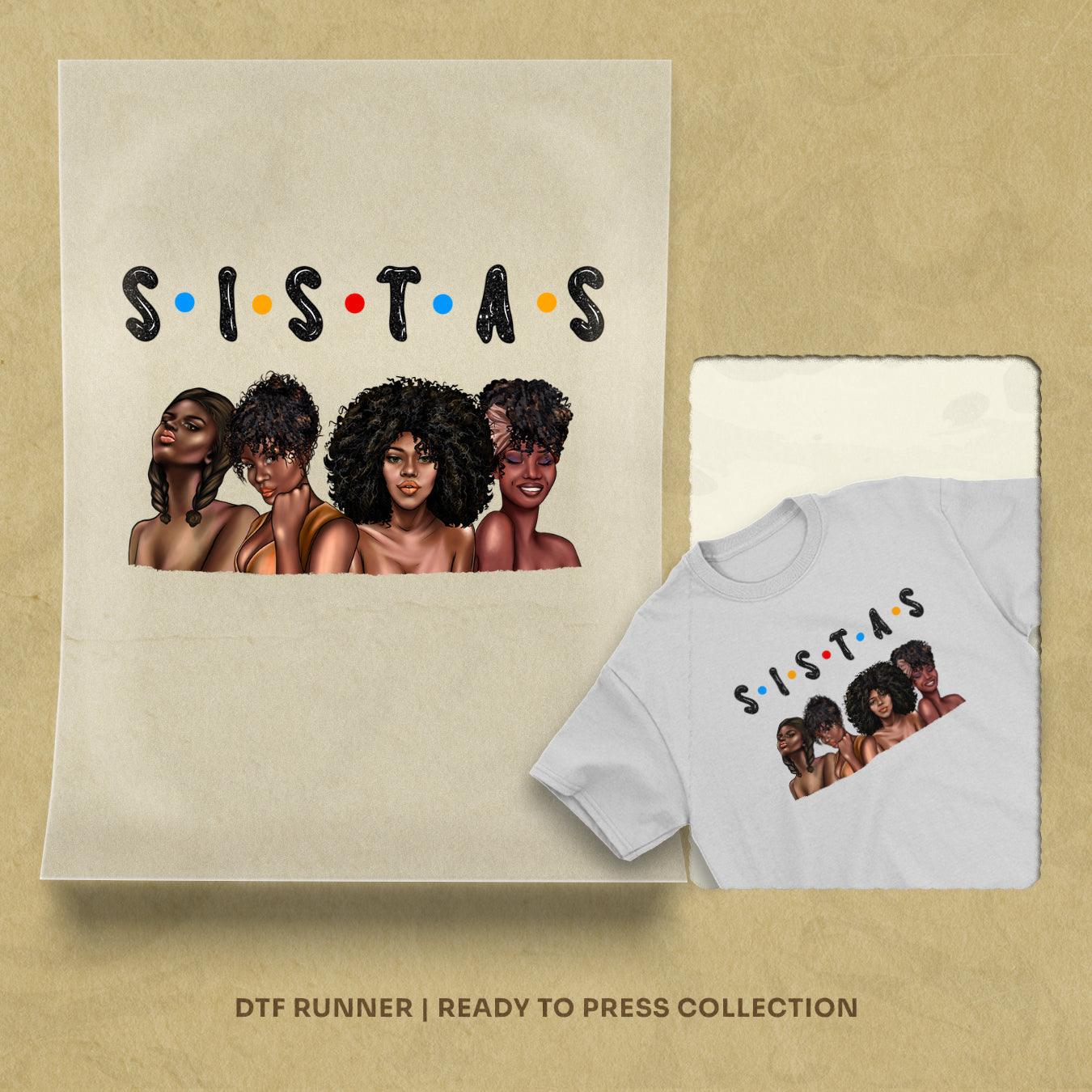 Sistas Afro Woman  dtf transfer sheets