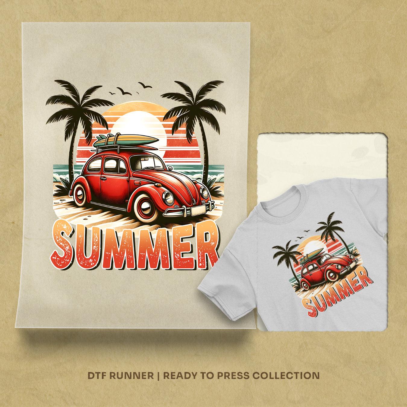 Surfer And Palm Tree Direct To Film Transfers